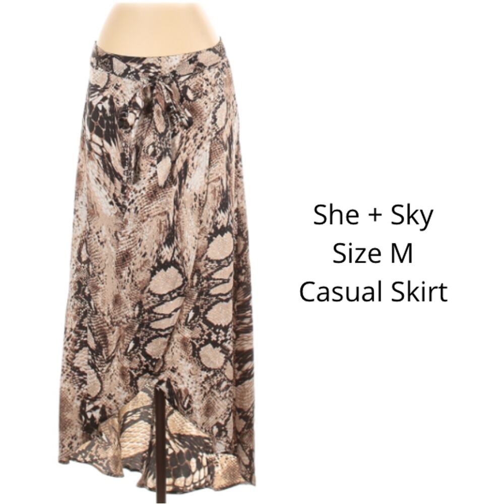 She+Sky animal print hi-low maxi skirt size Medium NWT